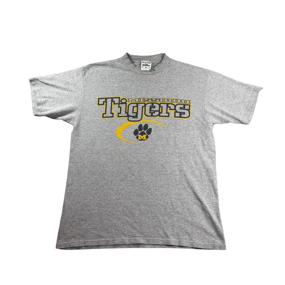 Vintage Briar Creek Missouri Tigers T-Shirt Mens Large Gray Mesh Knit NCAA Tee